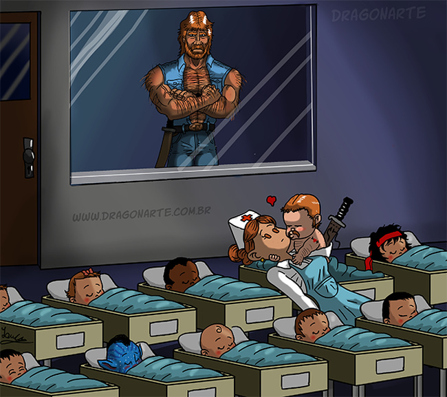 Chuck Norris |:  ¿Y si los superhéroes de Marvel y DC tuvieran hijos?  bayas de cerebro