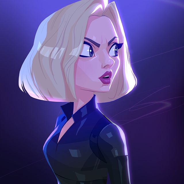 Viuda Negra |:  23 héroes de Marvel reinventados por Xi Ding |:  bayas de cerebro