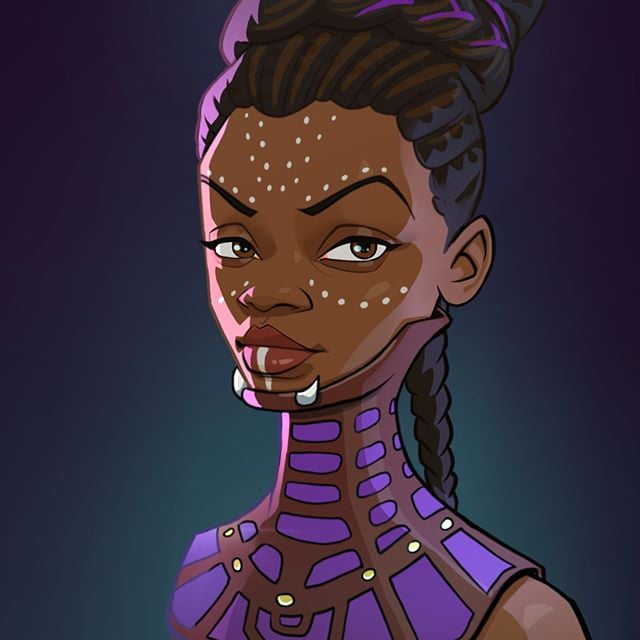 Shuri|:  23 héroes de Marvel reinventados por Xi Ding |:  bayas de cerebro