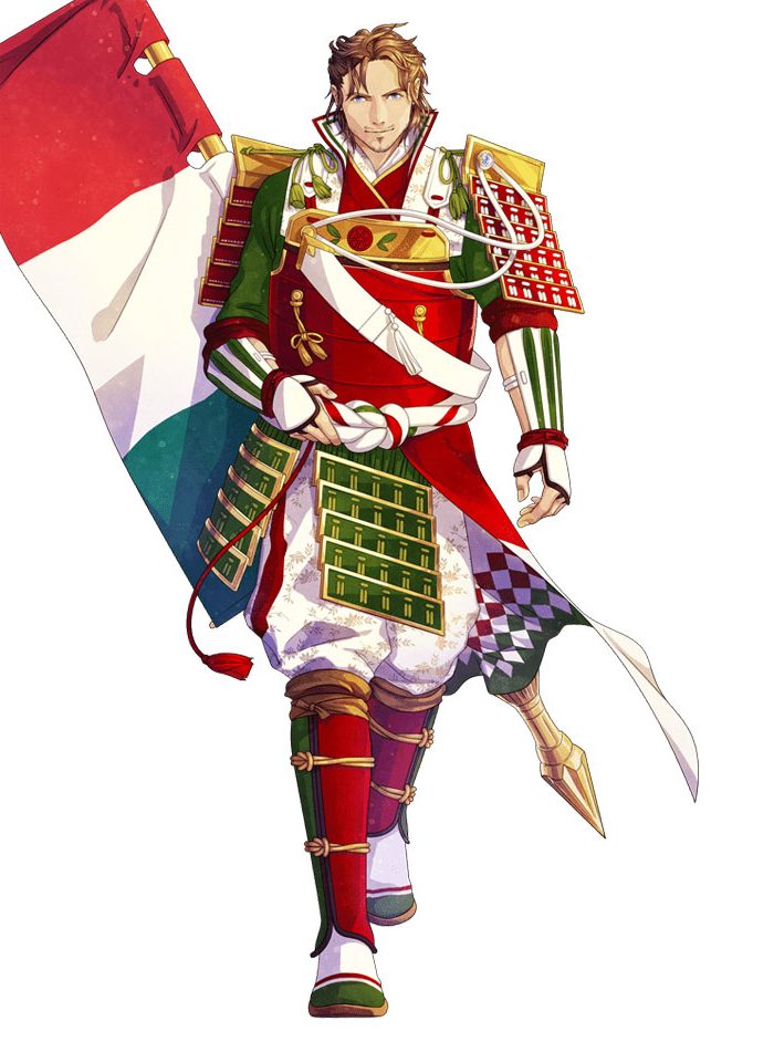 Italia y su bandera como un personaje de anime.  Barreras cerebrales